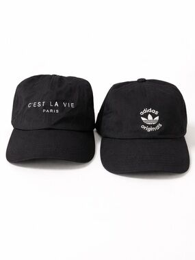 Bundle - Black Logo Baseball Caps - C'EST LA VIE & Adidas Originals